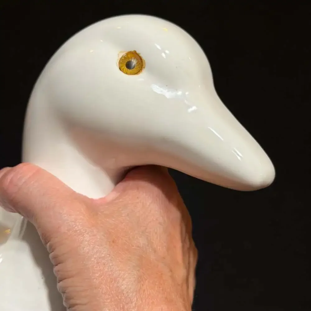 Vintage Marsh Industries Ceramic Duck Head Wall Mount Towel Apron Holder